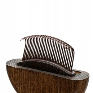 Ekskluzywny grzebie� 2 w 1, okr�g�y z z grzebieniem przeciwpchelnym, drewno bukowe, stal, plastik PP, �rednica 9,2cm 3