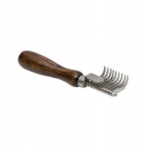 Ekskluzywny trymer hakowy, dla zwierz�t, boczny, drewno bukowe, stal, wym. 4,4cmx15cm 2