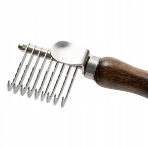 Ekskluzywny trymer hakowy, dla zwierz�t, boczny, drewno bukowe, stal, wym. 4,4cmx15cm 4