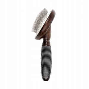 Ekskluzywna szczotka pudl�wka, dla zwierz�t, drewno bukowe, stal, tworzywo TPR, wym. 9,1x17,9cm 2