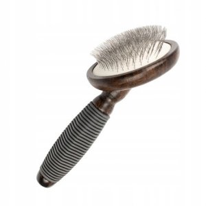 Ekskluzywna szczotka pudl�wka, dla zwierz�t, drewno bukowe, stal, tworzywo TPR, wym. 9,1x17,9cm 3