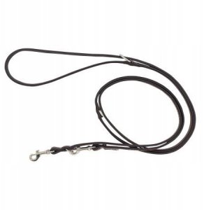 Smycz regulowana sk�rzana dla psa, br�zowy/czarny, M-L, 20mm/200cm 2
