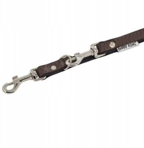 Smycz regulowana sk�rzana dla psa, br�zowy/czarny, M-L, 20mm/200cm 3