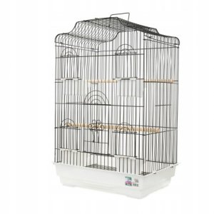 Klatka dla ptak�w, czarno-bia�a, wym. 46.8 x 35.5 x 71.5cm 2