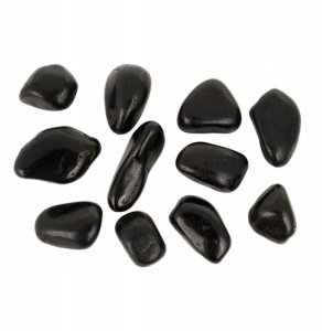 NB Minerals Kamienie polerowane Black Pebble III 30-50mm do akwarium terrarium 10kg/OPAK 3