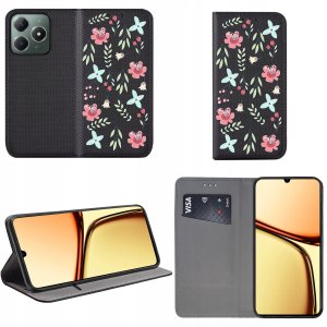 krainaGSM Etui do Realme C61 | C63 MAGNET WZORY CASE PORTFEL + SZKŁO 9H 3