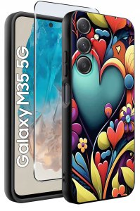 Etui do Samsung Galaxy M35 5G WZORY |SILIKONOWE MATT CASE + SZKŁO 9H 2