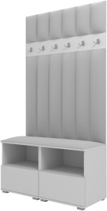 Tapicerowana garderoba Nela III LUX - kolor biały + tkanina Trinity 32 1