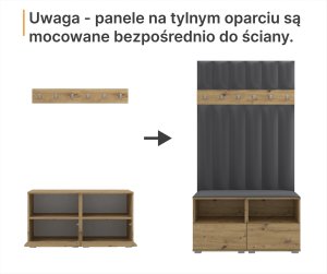 Tapicerowana garderoba Nela IV LUX - kolor dąb artisan + tkanina Trinity 01 4