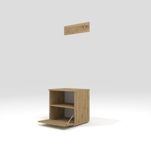 Tapicerowana garderoba Nela IV LUX - kolor dąb artisan + tkanina Trinity 01 5