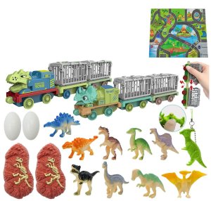Kalendarz adwentowy LeanToys Dinozaury Figurki Akcesoria 2
