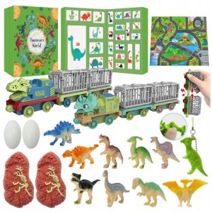Kalendarz adwentowy LeanToys Dinozaury Figurki Akcesoria 4