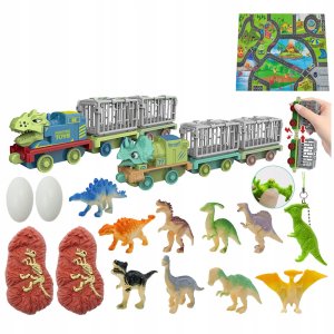 Kalendarz adwentowy LeanToys Dinozaury Figurki Akcesoria 5