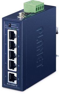 PLANET IGS-500T-E łącza sieciowe Nie zarządzany Gigabit Ethernet (10/100/1000) Niebieski 1