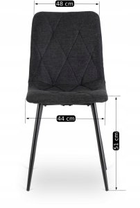Zestaw Stół Rozkładany Kuchenny Krzesło Komplet Tapicerowane Czarne 6x 15