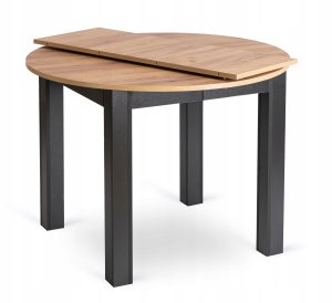 Zestaw Stół Rozkładany Kuchenny Krzesło Komplet Tapicerowane Czarne 6x 8