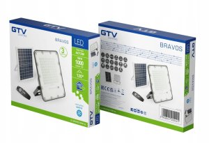 LED floodlight GTV BRAVOS solar rechargeable IP65 100W 6400K 1000lm 120degwith remote control 2