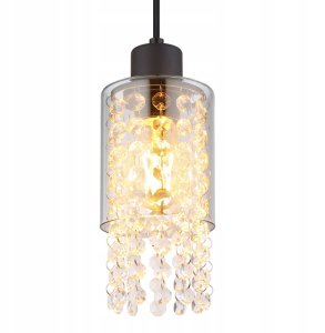 Hanging lamp GLOBO BACKEY, 1 x E27 15W, clear glass crystals, o10x120cm 2