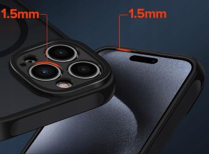 krainaGSM Etui do iPhone 15 Pro do MagSafe MATT CASE WZMACNIANE 360 Szkło 5D PREMIUM 2