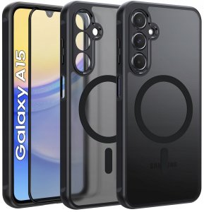 Etui do Samsung A15 do MagSafe MATT CASE WZMACNIANE 360 Szkło 5D PREMIUM 1