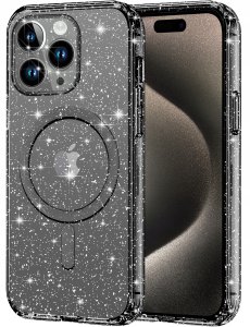 Etui do Apple iPhone 15 Pro Max BROKATOWE do MagSafe CLEAR CASE Szkło 1