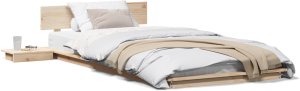 vidaXL Rama łóżka z nocnymi stolikami 100x200cm z litego drewna 4