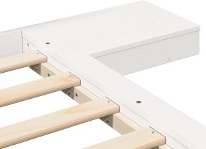 vidaXL Rama łóżka z nocnymi stolikami Biała 90x200cm Lite drewno 6