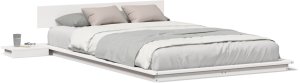 vidaXL Rama Łóżka z Stolikami Nocnymi Biała 140x190cm Lite Drewno 2