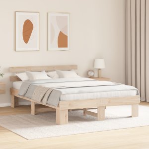 vidaXL Rama Łóżka z Oparciem 150x200 cm z Litego Drewna Sosnowego 4