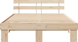 vidaXL Rama Łóżka z Oparciem 150x200 cm z Litego Drewna Sosnowego 5