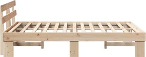 vidaXL Rama Łóżka z Oparciem 150x200 cm z Litego Drewna Sosnowego 6