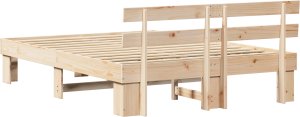 vidaXL Rama Łóżka z Oparciem 150x200 cm z Litego Drewna Sosnowego 7