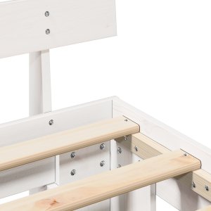 vidaXL Rama łóżka Biała 150x200 cm Lite drewno sosnowe 8