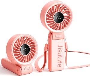 Mini wentylator Jisulife Handheld Fan Life7 3600mAh przenośny wiatraczek USB - różowy 2