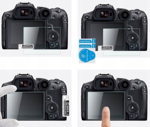 3x Zestaw Osłona Szkło 9H na Ekran i 3x Osłona na Zimną Stopkę do Canon EOS R6 II, R6, R7 / K&F Concept / SKU.2202 11