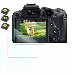 3x Zestaw Osłona Szkło 9H na Ekran i 3x Osłona na Zimną Stopkę do Canon EOS R6 II, R6, R7 / K&F Concept / SKU.2202 9
