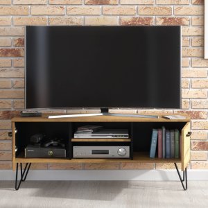 One Furniture Szafka RTV Urban 120cm Loft Harpin ONE FURNITURE - Laminat Dębowy 2