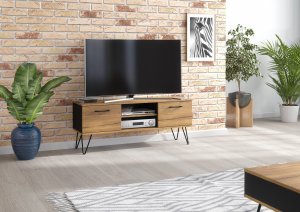 One Furniture Szafka RTV Urban 120cm Loft Harpin ONE FURNITURE - Laminat Dębowy 5