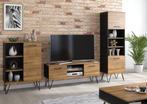 One Furniture Szafka RTV Urban 120cm Loft Harpin ONE FURNITURE - Laminat Dębowy 7