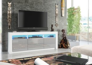 Szafka RTV Shine 160cm ONE FURNITURE - Biały Laminat & Szary 4