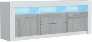 Szafka RTV Shine 160cm ONE FURNITURE - Biały Laminat & Szary 7