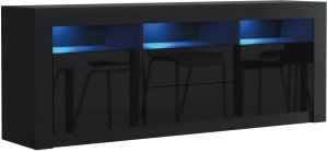 One Furniture Szafka RTV Shine 160cm ONE FURNITURE - Czarny Laminat & Połysk 7