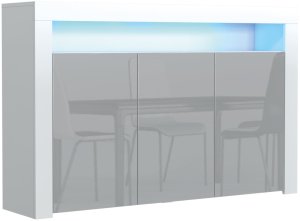 Komoda Aether 155cm RTV ONE FURNITURE - Biały Laminat & Szare Drzwi 4