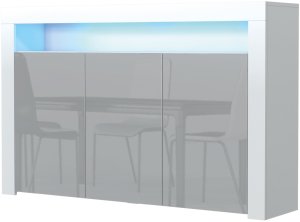 Komoda Aether 155cm RTV ONE FURNITURE - Biały Laminat & Szare Drzwi 5