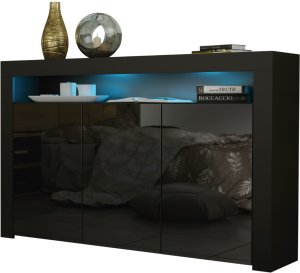 Komoda Aether 155cm RTV ONE FURNITURE - Czarny Laminat & Połysk 3