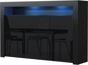 Komoda Aether 155cm RTV ONE FURNITURE - Czarny Laminat & Połysk 5