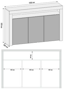 Komoda Aether 155cm RTV ONE FURNITURE - Laminat Dębowy & Biały 8