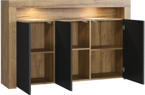 Komoda Aether 155cm RTV ONE FURNITURE - Laminat Dębowy & Czarny 11