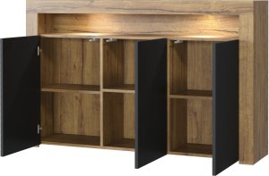 Komoda Aether 155cm RTV ONE FURNITURE - Laminat Dębowy & Czarny 12