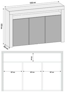 Komoda Aether 155cm RTV ONE FURNITURE - Laminat Dębowy & Czarny 13